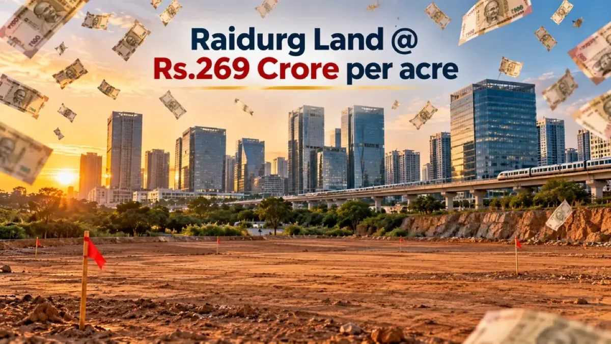 Raidurg land fetches ₹269 crore per acre in TGIIC auction as Hyderabad's IT corridor hits a new high